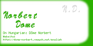 norbert dome business card